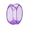 Tela de color sólido transpirable cesto para ropa sucia portátil de malla cesta de almacenamiento para el hogar plegable caja de almacenamiento de ropa fabricantes venta al por mayor