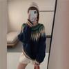 Suéter de gola alta estilo coreano outono e inverno estilo retrô feminino 2024 moda combinação de cores jacquard atmosfera casual blusa de suéter