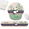 Mouse Pad de Panda com Apoio de Pulso para Meninas Fofo Espessado Antiderrapante para Teclado de Computador de Mesa de Escritório Apoio de Mão de Teclado High-End