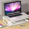 Suporte elevatório para computador, organizador de mesa, base refrigeradora para laptop, armazenamento para dormitório/escritório, bandeja para teclado