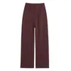 Traje Gris de Alta Gama Ajuste Delgado Pantalones de Pierna Ancha Mujer Otoño Nuevo Cintura Alta Caída Adelgazante Pantalones Casuales Pantalones de Pierna Recta Largo hasta el Suelo