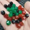 Cuentas sueltas de jade semilla de hielo ágata roja cuentas sueltas facetadas ágata negro cara cortada pulsera collar cuentas tejidas cuentas para cortina de puerta venta al por mayor
