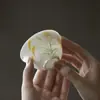 Taza maestra de espiga de trigo pintada a mano de porcelana blanca de barro de jade Moji, juego de té de kung fu, taza de té de cerámica, tazón de té grande para el hogar, taza