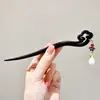 Horquilla de Imitación de Sándalo Antigua Nueva China de Gama Alta Horquilla para Cheongsam Falda de Cara de Caballo Horquilla de Madera Hanfu Cabello Horquilla para el Cabello