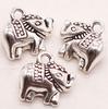 Auspicioso Dupla Face Bebê Elefante Frisado Acessórios Pingente Nova Pulseira Colar Acessórios Liga Antigo Pingente de Elefante de Prata