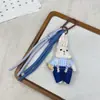 Estilo Coreano Nuevo Tela Rellena de Algodón Gato y Conejo de Dibujos Animados Llavero Delantal de Moda Conejo Broche Colgante Accesorio Versátil para Bolso