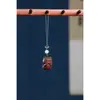 Corrente para Celular de Pau-Rosa, Sândalo Verde, Buxo, Pingente de Bolsa de Personagem e Animal, Acessórios Tecidos à Mão
