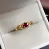 Anillo de Rubí Natural Transfronterizo Accesorios de Piedras Preciosas Nicho de Alta Gama Joyería de Plata 925 Venta Directa de Fábrica de Joyería 4*6