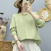 Camisa de manga larga para mujer con forro de gasa de algodón de doble capa, con un diseño artístico estilo francés que te hace lucir más joven, es suave, amigable con la piel, transpirable y está hecha de algodón puro para un ajuste relajado.