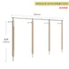 Estante de exhibición para tienda de ropa madera de mar acero inoxidable montado en la pared simple colgante lateral de piso estante de exhibición tienda de ropa de mujer estante de ropa
