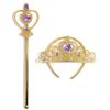 Set de Tiara de Corona de Fábrica para Niños con Varita Mágica Dorada Diadema Comercio Exterior Varita de Hada Productos de Yiwu