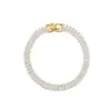 Pulsera de Diamante Cadena Cuadrada de Latón Clásico Joyería para Mano Estilo Exagerado Elegante y Genial Europeo y Americano