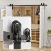 Kit de herrajes para riel colgante de puerta de granero plegable para dormitorio, puerta de madera, puerta corredera americana, accesorios de riel para puerta corredera desmontable