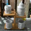 Resina Epoxi Aromaterapia Yeso Taza Jarrón Almacenamiento Molde de Silicona Templo Cemento Concreto Molde de Yeso DIY