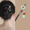 Pasador de Pelo de Rosa Nuevo Borla China de Estilo Nicho Temperamento Diario Hanfu Pasador de Madera Paso Oscilante Falda de Cara de Caballo Accesorios para Mujer Sentido de Gama Alta