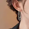 Pendientes de Aro con Borla de Cadena Doble Capa Plateados para Mujer Exquisito Diseño de Nicho Pendientes de Botón Lujo Ligero Sensación de Alta Gama Pendiente de Temperamento Único Accesorios