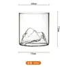 Taza de Cristal de Borosilicato Alto Montaña Fuji Moda Simple Regalo Taza de Agua Cristal Transparente de una Sola Capa Taza con Vista a la Montaña