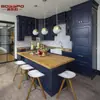 Fábrica de Guangzhou Armários de Madeira Maciça Personalizados Estilo Americano Europeu Cor Sólida Armários de Cozinha Comércio Exterior Personalizado Personalização Completa de Casa Inteira