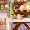 Acessórios de Resina DIY Sorvete de Casquinha Realista 3D Casa de Bonecas Comida em Miniatura Brinquedos