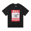 Comércio Exterior Marca da Moda Marca Roxa Logo Clássico de Letras Estampado Manga Curta Névoa Rua Americana Marca da Moda Camiseta