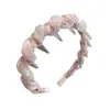 Diadema Tejida de Malla Cristalina Estilo Coreano Suave para Mujer, Versátil para el Uso Diario, Aumenta la Altura de la Coronilla, Hace que el Cabello se Vea Más Abundante, Diadema, Pinza para el Cabello