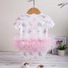 Nuevo Estilo de Verano para Bebés y Niños Pequeños, Niña Linda y a la Moda, Categoría un Body de Malla Triangular de Manga Corta con Estampado de Mariposas