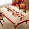 Toalha de Mesa Ano Novo do Cavalo, Sem Lavar, Impermeável, à Prova de Óleo, Resistente ao Calor, Toalha de Mesa, Atmosfera de Ano Novo 2026, Toalha Vermelha para Mesa de Centro
