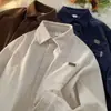 Camisa de Pana de Manga Larga para Primavera y Otoño, Tendencia Masculina, Holgada, Ropa Interior, Chaqueta de Camisa Retro Americana de Gama Alta para Hombre