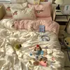 Conjunto de Roupa de Cama Classe A Quatro Peças Algodão Puro Lençóis de Cama Capa de Edredom Capa de Edredom Lençóis de Cama Conjunto de Três Peças para Dormitório de Estudante 4 Estações