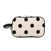 Nova Bolsa de Maquiagem de Bolinhas Feminina Casual Versátil Simples Leve Bolsa de Mão para o Trabalho Nicho Bolsa de Armazenamento de Alta Qualidade