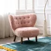 Venta Directa de Fábrica Lana de Cordero Sofá Perezoso Diseñador Estilo Wabi-Sabi Madera Maciza Pequeño Petra Silla de Ocio Sofá Individual