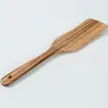 Espátula de Cozinha com Cabo Longo, Espátula de Madeira, Espátula de Madeira para Panelas Antiaderentes, Utensílio de Cozinha de Madeira Maciça, Espátula para Frigideira, Anti-Queimadura