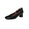 3 Formas de Usar Zapatos Mary Jane de Piel de Vaca con Hebilla Desmontable Otoño 2026 Tacón Medio Grueso Puntera Cuadrada Piel Genuina Tacón Bajo Zapatos para Mujer