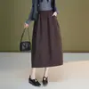 Saia Lantern Feminina, Novo Estilo Outono, Saia Evasê de Cintura Alta Emagrecedora, Saia Bud Midi Vintage Emagrecedora, Cobre a Barriga