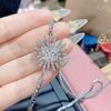 Camelia nueva moda alto sentido real hermana dama rica traje lleno de diamantes chapado en oro brillante hermoso collar de estrella pendientes