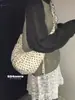 Bolso de Hombro de Silla de Montar de Encaje Vintage con Puntos Polo Corea del Sur Ins Nicho Lindo con Cordones Hombros Plisados Bolso Cruzado para Todo
