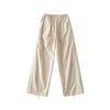 Pantalones rectos holgados con correa a los lados, pantalones tobilleros con cordón, retro, cintura elástica, casuales, deportivos, de secado rápido para mujer