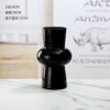 Vaso de Vidro Transparente Preto High-end Retro Médio Francês Nicho Hidropônico Rosa Ornamentos Sala de Estar Arranjo de Flores Pequeno