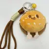Pelúcia Desenho Animado Pão Espelho Fofo Portátil Espelho de Maquiagem Dupla Face Pingente de Chaveiro Coração de Menina Espelho Dobrável Portátil
