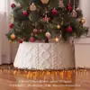 Falda para árbol de Navidad, Decoraciones de Navidad, Cubierta para base de árbol de Navidad, Falda para árbol de terciopelo con elfo de lentejuelas tridimensional, Estampado tridimensional