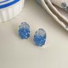 Pendientes de hoja de cristal degradado para mujer, con flores frescas y dulces, de alta gama, combinables con todo.