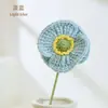 Amapola de Hilo Tejida a Mano Flor Artificial Accesorio para Fotografía Decoración de Escritorio Regalo de Vacaciones Adorno Creativo