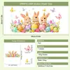 Conejo de Pascua, mariposa, huevo lindo, decoraciones florales, pegatinas electrostáticas para puertas de vidrio, gabinetes y ventanas, creando un ambiente atmosférico