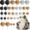 Conjunto Popular Transfronterizo de Bolas Decorativas de Colores, Juego de 32 Piezas de Bolas Doradas, Bolas Plateadas y Bolas de Colores, Adornos para Pasteles para Fiestas de Cumpleaños