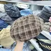 Boina Cuadrada a Cuadros Vintage Nueva al Por Mayor para Mujer, Estilo Principios de Otoño, Sombrero de Artista Adelgazante Tendencia