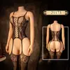 Lencería Sexy con Entrepierna Abierta, Ropa de Dormir Navideña de Malla, Medias, Falda, Coqueteo Sexy para Pareja, Uniforme Transparente, Conjunto de Tentación
