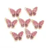 Colgante de mariposa de color acrílico de aleación, accesorios de joyería para bricolaje, pulsera, collar, pendientes, colgante al por mayor