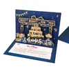 Tarjeta de Cumpleaños 3D Transfronteriza con Acabado de Lujo, Personalizada para Empresas, Tarjeta de Regalo de Bendición de Pastel de Cumpleaños para Empleados Creativos