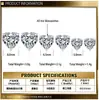 Brincos de Moissanita em Formato de Coração para Transmissão ao Vivo no Tiktok Kuaishou Prata S925 Zircônia Brincos de Seis Garras Brincos de Diamante Moissanita Atacado