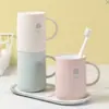 Vaso de plástico para enjuague bucal doméstico, vaso para cepillo de dientes engrosado, taza simple linda de dibujos animados para lavar y cepillarse para dormitorio de estudiante, pareja